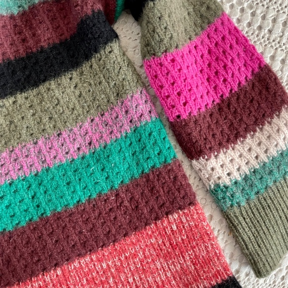 360 CASHMERE Ashley Open Knit Multi Colored Sweater XS - Picture 7 of 7